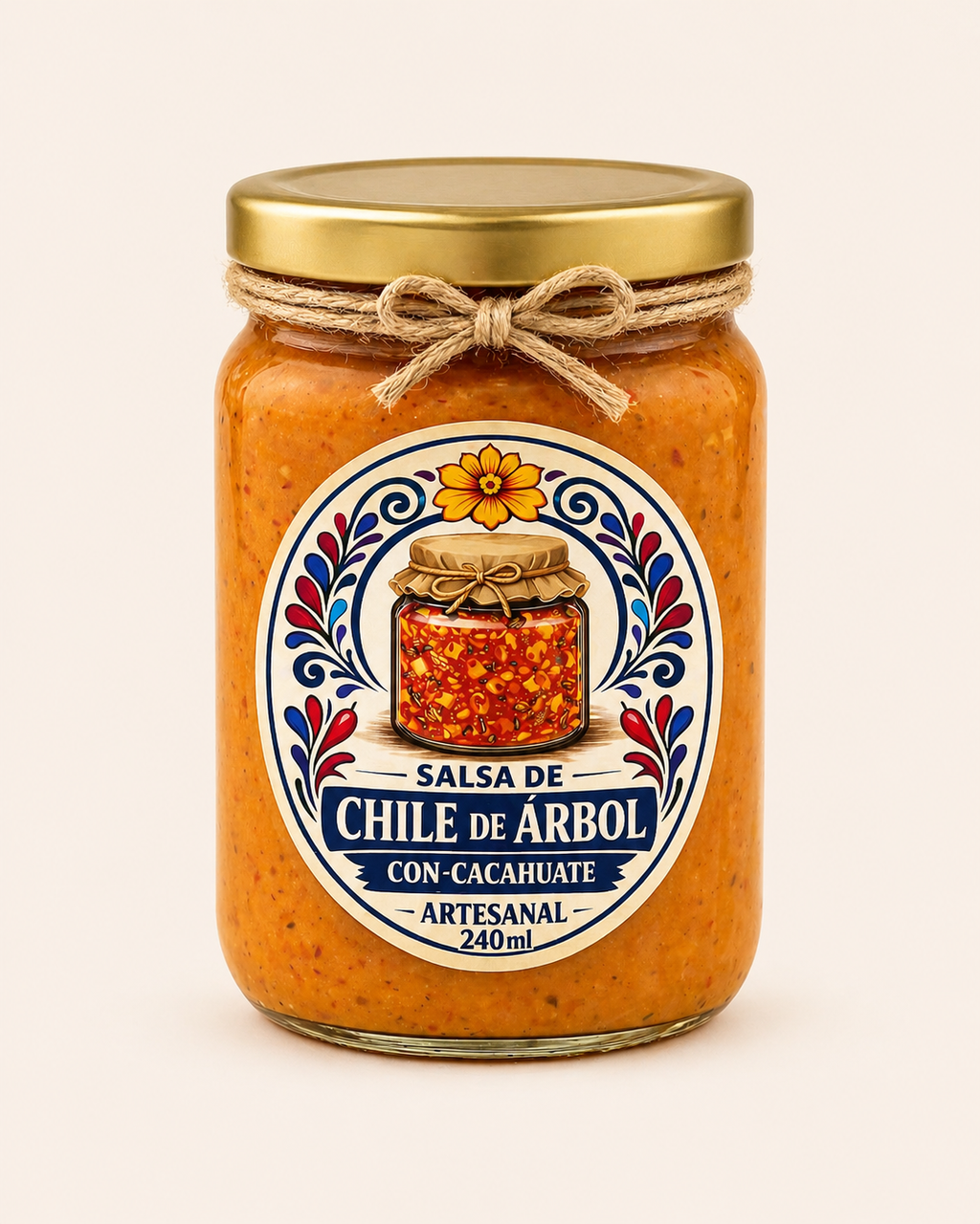 Salsa de Chile de Arbol con Cacahuate