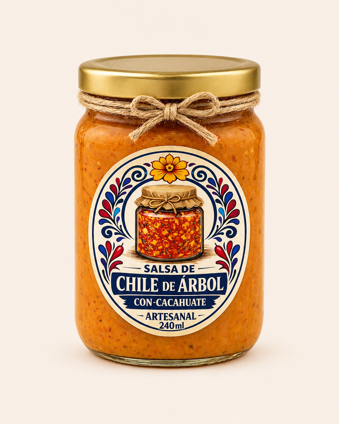 Salsa de Chile de Arbol con Cacahuate