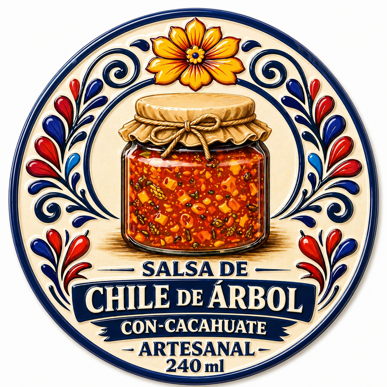 Salsa de Chile de Arbol con Cacahuate